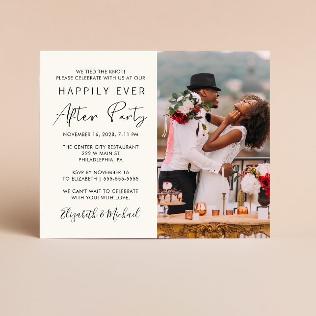 Papier Chic Photo Cream Mariage Réception Invitation (Créateur téléchargé)