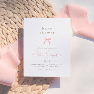 Papier Chic rose Aquarelle Bow Girl Baby shower Budget
