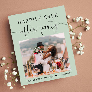 Papier Chic Sage Photo mariage réception invitation