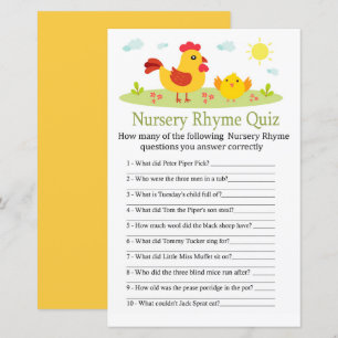Papier Chicken Nursery Rhyme Quiz baby shower