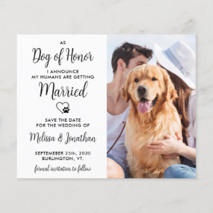 Papier Chien D'Honneur Mariage Budget Enregistrer La Date