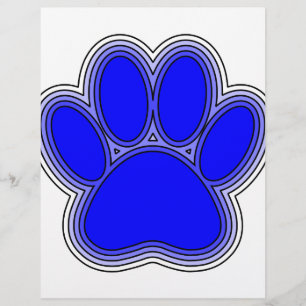 Papier Chien Paw En Bleu Avec Contours