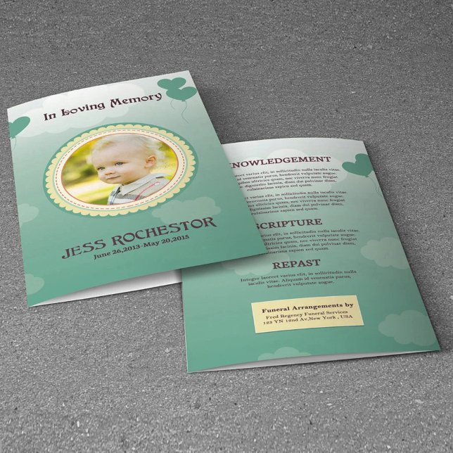 Papier Children Funeral Program Template (Créateur téléchargé)