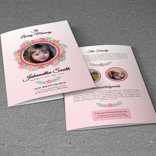 Papier Children Funeral Program Template (Créateur téléchargé)