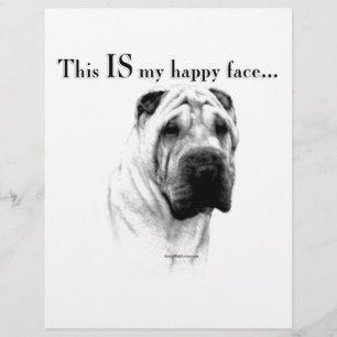 Papier Chinois Shar Pei Joyeux Visage