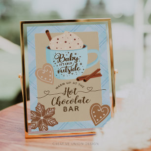 Papier Chocolat chaud Baby shower d'hiver Boy Cocoa Bar