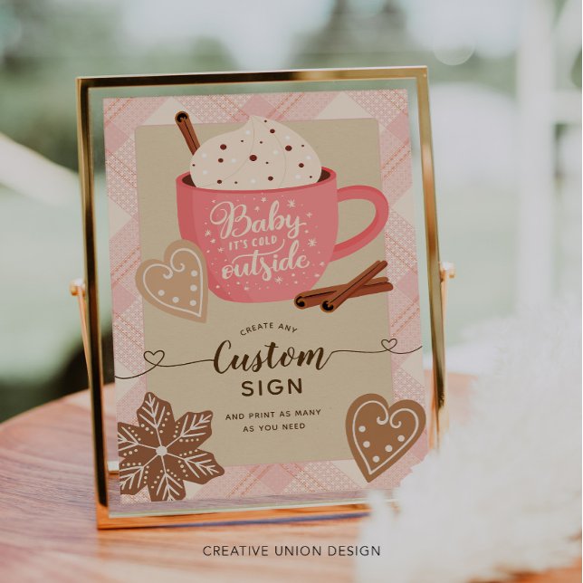 Papier Chocolat chaud Baby shower d'hiver fille Signal pe (Créateur téléchargé)