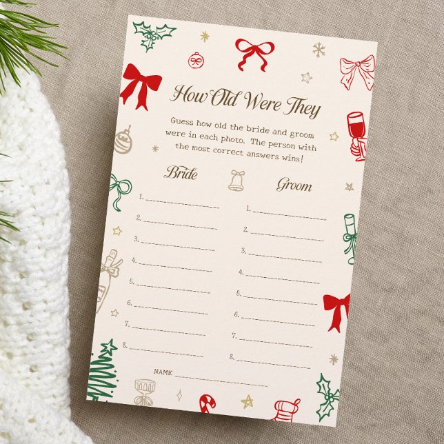 Papier Christmas Bridal Shower How Old Were They Game (Créateur téléchargé)