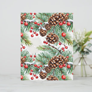 Papier Christmas Holly et Pinecones