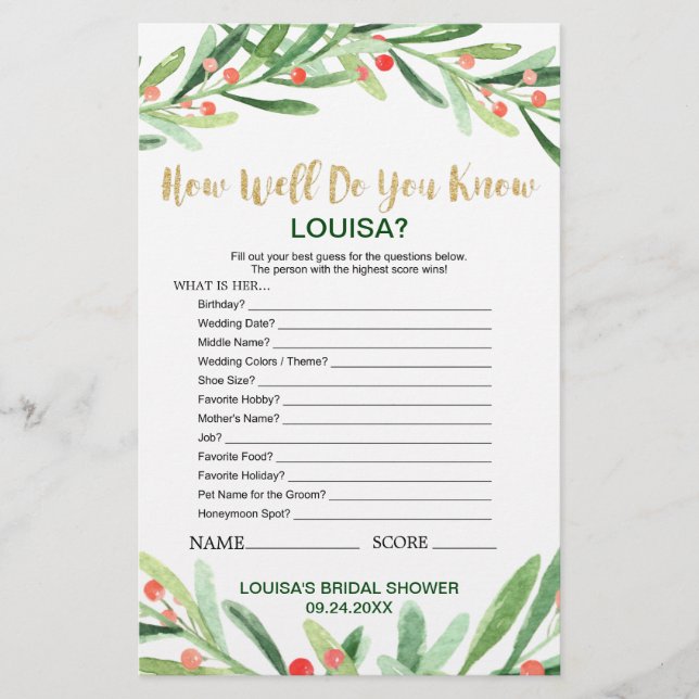 Papier Christmas Holly Wreath What's In Your Purse Game (Devant)