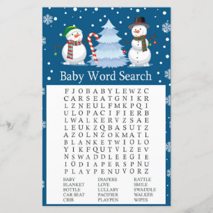 Papier Christmas Snowman Baby shower Mot de recherche Jeu