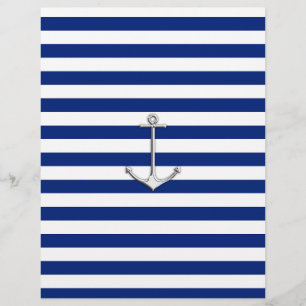 Papier Chrome comme Ancre mince sur les rayures nautiques
