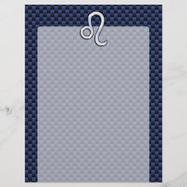 Papier Chrome Comme Leo Zodiac Panneau Bleu Fibre de carb (Devant)