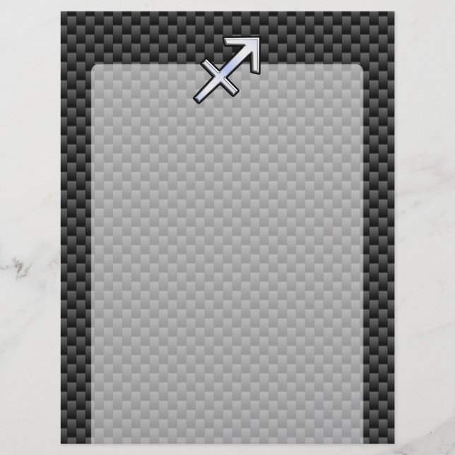 Papier Chrome Like Sagittarius Sign Carbon Fiber Print (Devant)