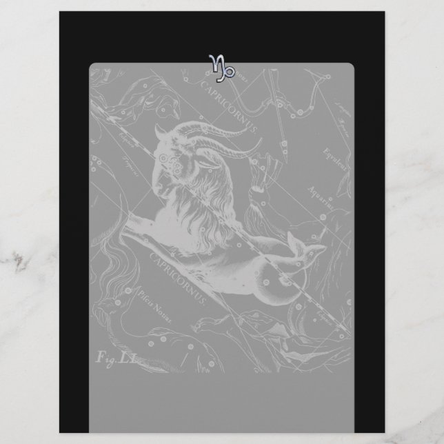 Papier Chrome Style Capricorn Zodiac Connexion Hevelius (Devant)