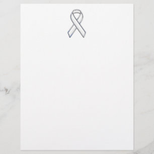 Papier Chrome Style White Ribbon Awareness