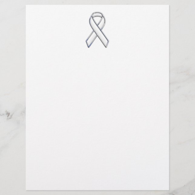 Papier Chrome Style White Ribbon Awareness (Devant)