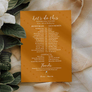 Papier Chronologie de la mariée Mariage de Terracotta