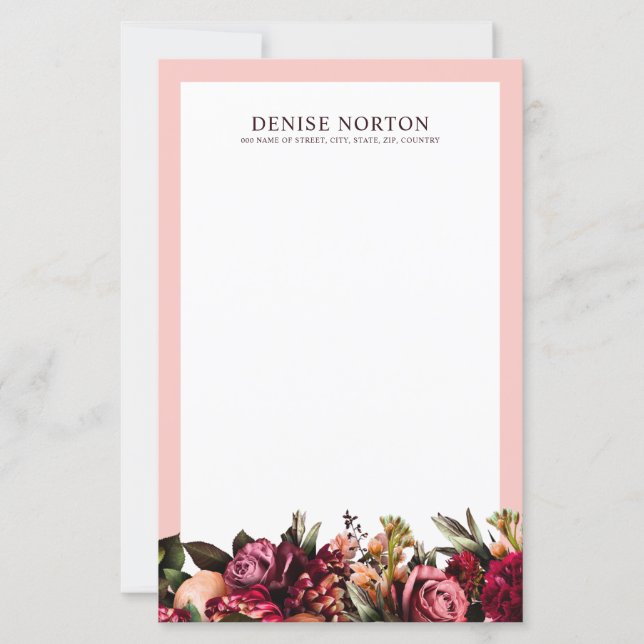 Papier Chrysanthème romantique sur Gossamer Pink (Devant)