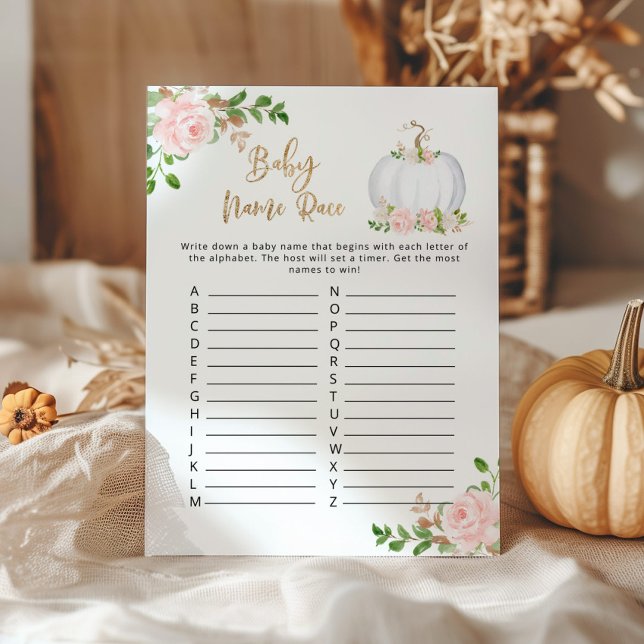 Papier Chute blush or citrouille nom de race de bébé jeu (Créateur téléchargé)