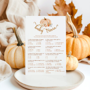 Papier Chute citrouille d'or floral forêt bébé trivia jeu