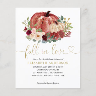 Papier Chute en amour Rouge rose Citrouille Floral Fête d