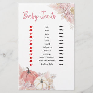 Papier Chute en Bohême dans l'amour Citrouille Baby Trait