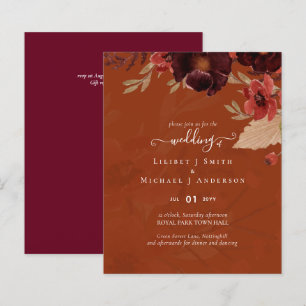 Papier Chute Floral Suite Mariage Terracotta Bourgogne Ro