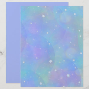 Papier Ciel bleu clair avec étoiles et nuages