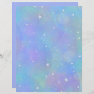 Papier Ciel bleu clair avec étoiles et nuages