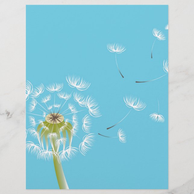 Papier Ciel bleu dandelion nature fleurie (Devant)