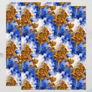 Papier Ciel Bleu Et Nuages Abstrait Art Motif