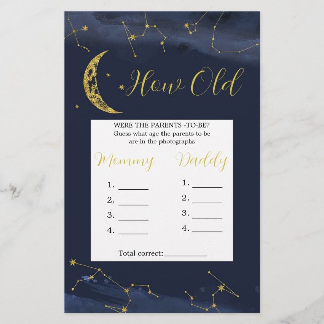 Papier Ciel nocturne sur la lune Quel âge les parents (Devant)