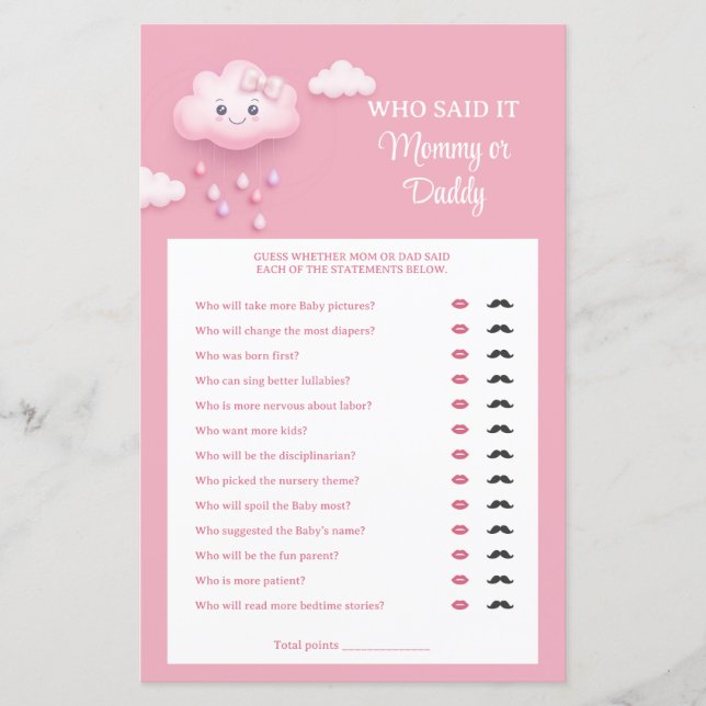 Papier Ciel rose nuage blanc et duveteux numéro neuf Mama (Devant)