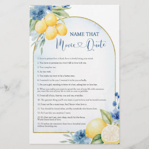 Papier Citation de film Blue Floral Lemon Main Squeeze