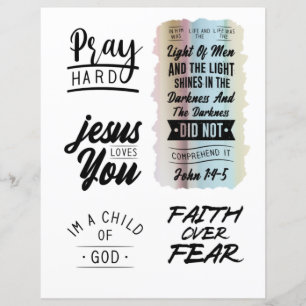 Papier Citations chrétiennes religieuses Jésus verset bib