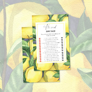 Papier Citron agrume - Il a dit qu'elle a dit jeu de baby