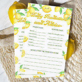 Papier Citron Baby shower Baby Predictions et conseils je