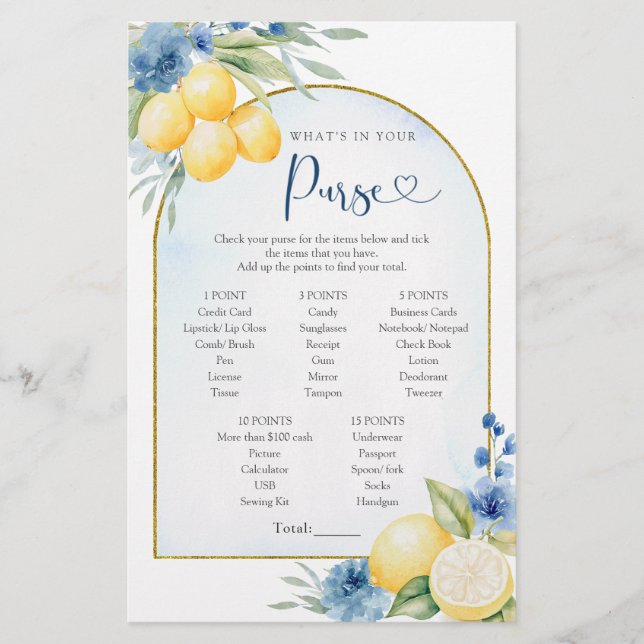 Papier Citron bleu floral Squeeze principal Quoi dans vot (Devant)