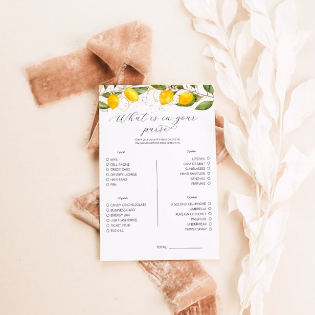 Papier Citron Ce Qui Est Dans Votre Jeu De Fête des marié (Créateur téléchargé)
