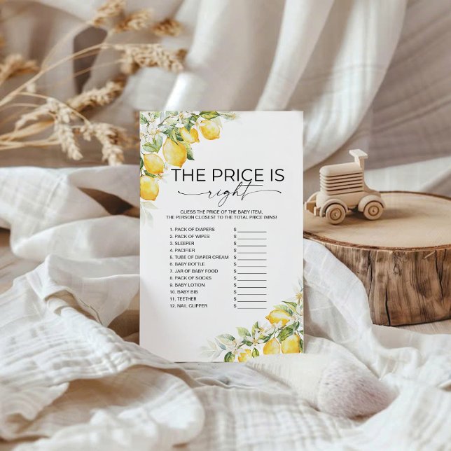 Papier Citron Citrus Baby shower Le Prix Est Bon Jeu (Créateur téléchargé)
