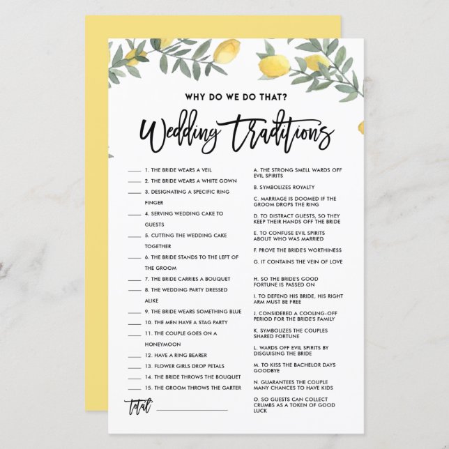 Papier Citron Pourquoi Faisons-Nous Ce Jeu De Traditions  (Devant / Derrière)