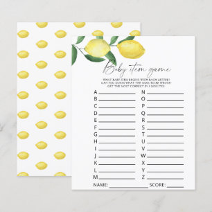Papier Citrons - Baby Item Jeu. Jeu baby shower