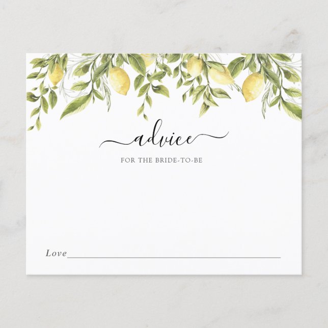 Papier Citrons et verdure Conseils pour le futur marié (Devant)