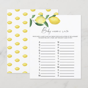 Papier Citrons - Jeu de course de noms de bébé