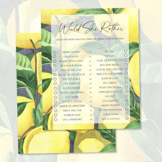 Papier Citrons - Jeu Plutôt Elle (Créateur téléchargé)