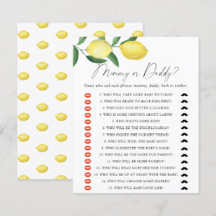 Papier Citrons - jeu pour baby shower « maman ou papa »