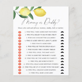 Papier Citrons - maman ou papa jeu de baby shower