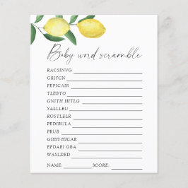 Papier Citrons - Mot scramble baby shower jeu