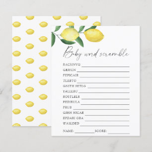 Papier Citrons - Mot scramble baby shower jeu